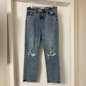 Daze denim straight up high rise distressed jeans